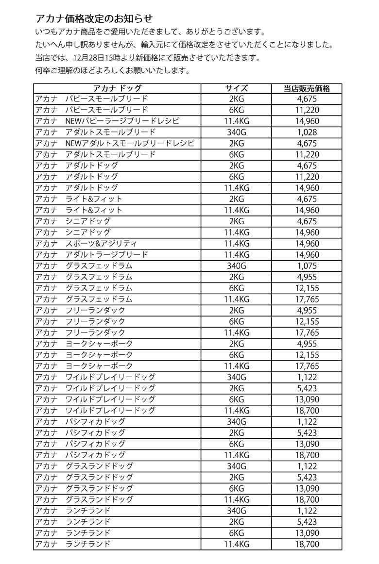 アカナドッグフードは肉含有量が高く 低炭水化物のこだわりペットフード 原材料はすべて人間用食材として保証された安心のドッグフードです ペット用品通販のドッグパラダイス