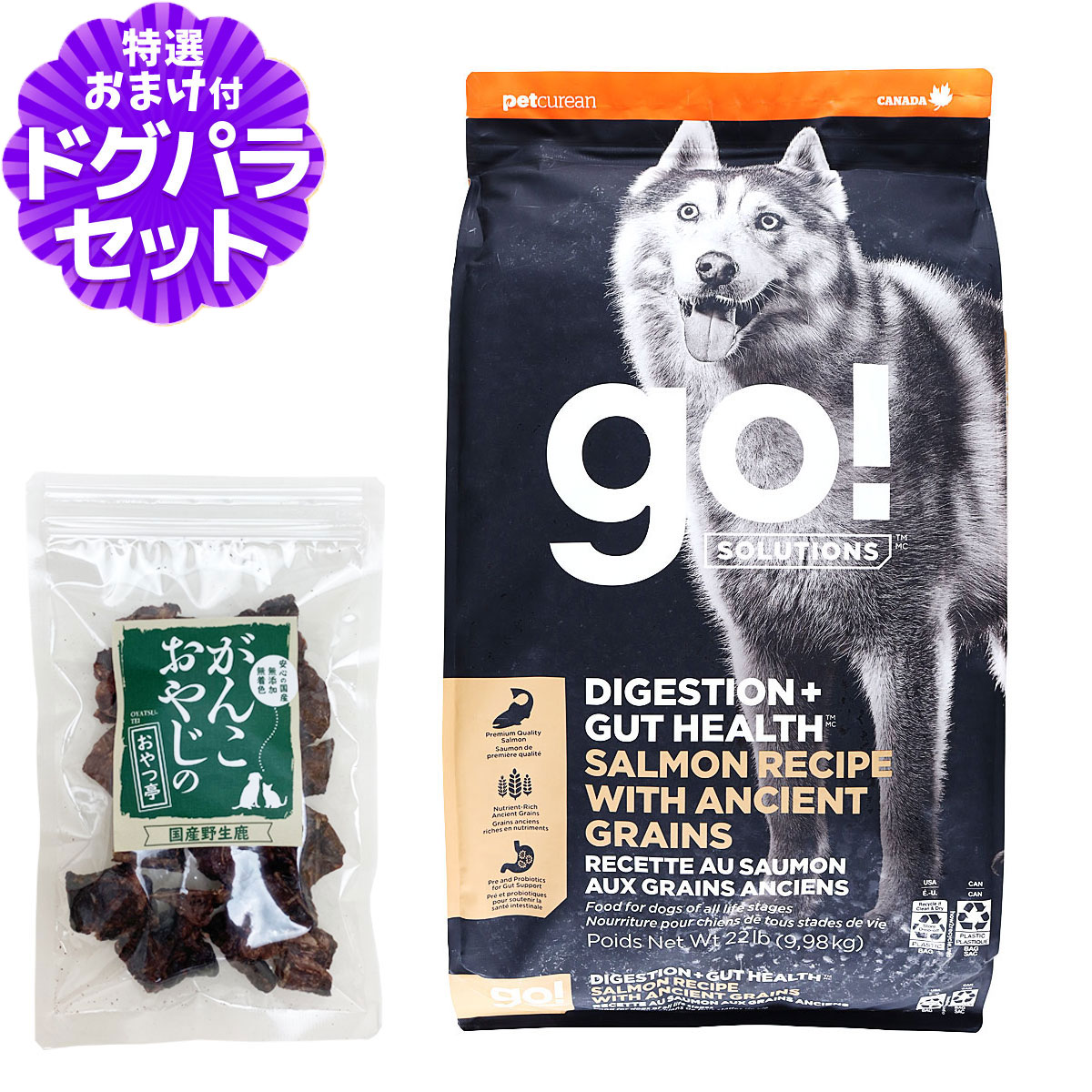 犬の健康に不可欠な消化器系の健康ケアをするために作られたプレミアムフードです。消化管を生き延びて腸の消化をサポートするように設計された特許取得済みのプロバイオティクス、健康な善玉菌をサポートする3種類