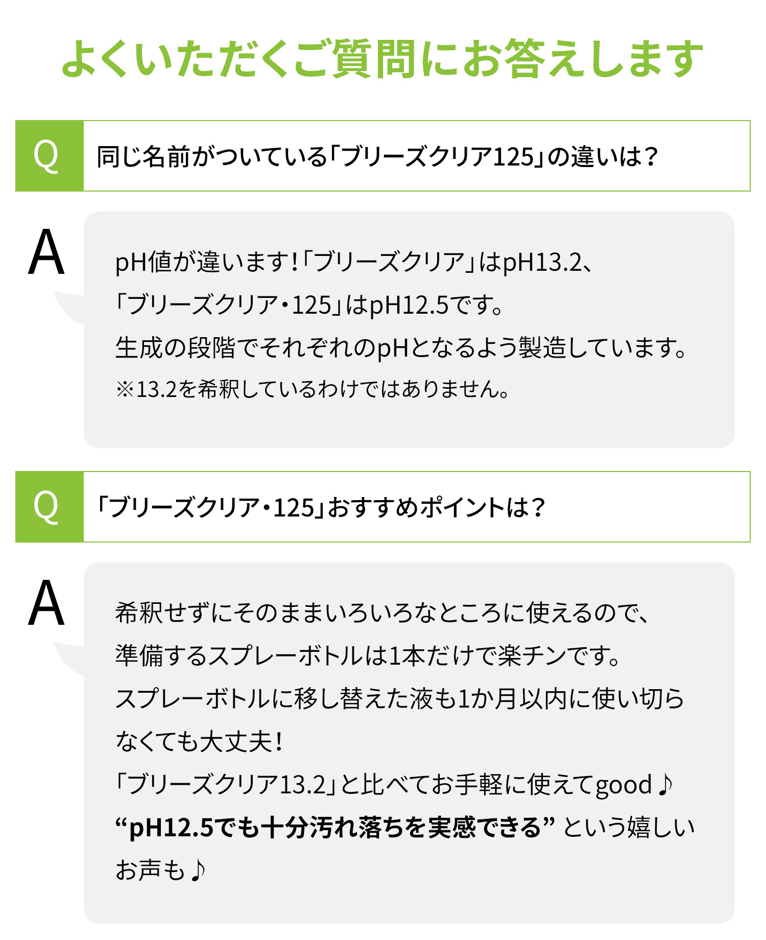 pH13.2 カスタマよくある質問