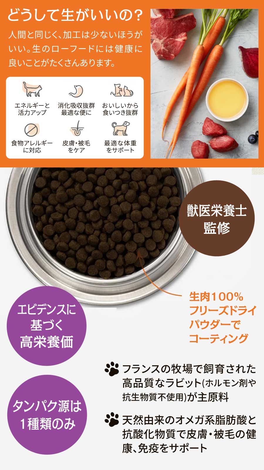 インスティンクト LID リアルラビット 生肉フリーズドライパウダー入り ドライフード 食物アレルギー対応