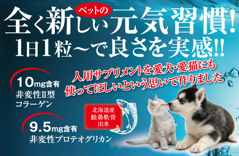 全く新しいペットの元気習慣！1日1粒～で効き目実感!!Joint Fine ジョイントファイン