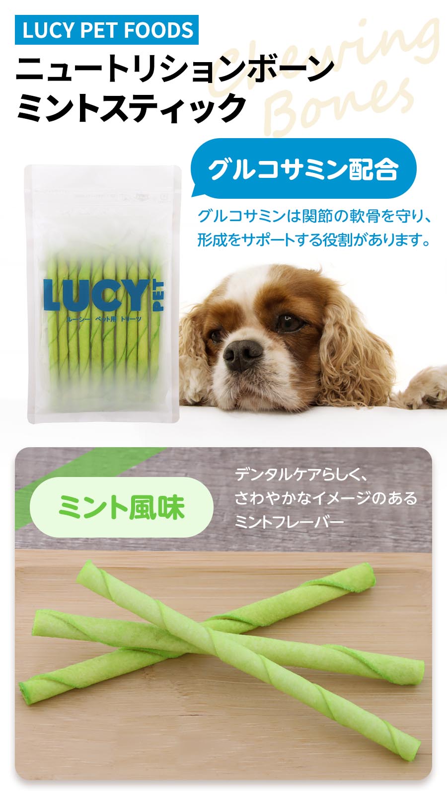 ルーシーペット ナチュラル　ニュートリションボーンミントスティック