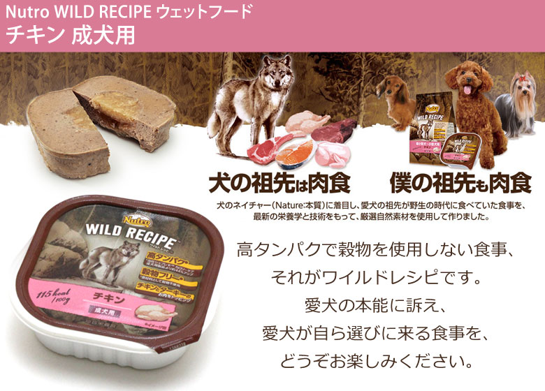 ワイルドレシピ ウエットフード チキン 成犬用