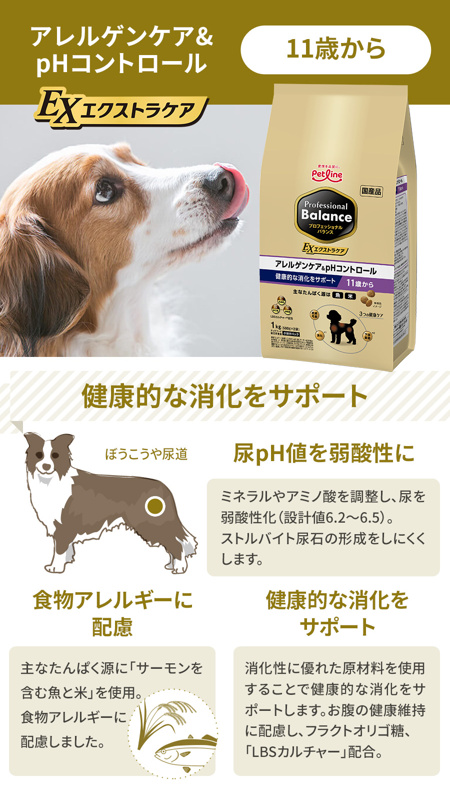 プロフェッショナルバランスエクストラケア　アレルゲンケア＆pHコントロール　健康的な消化をサポート11歳から