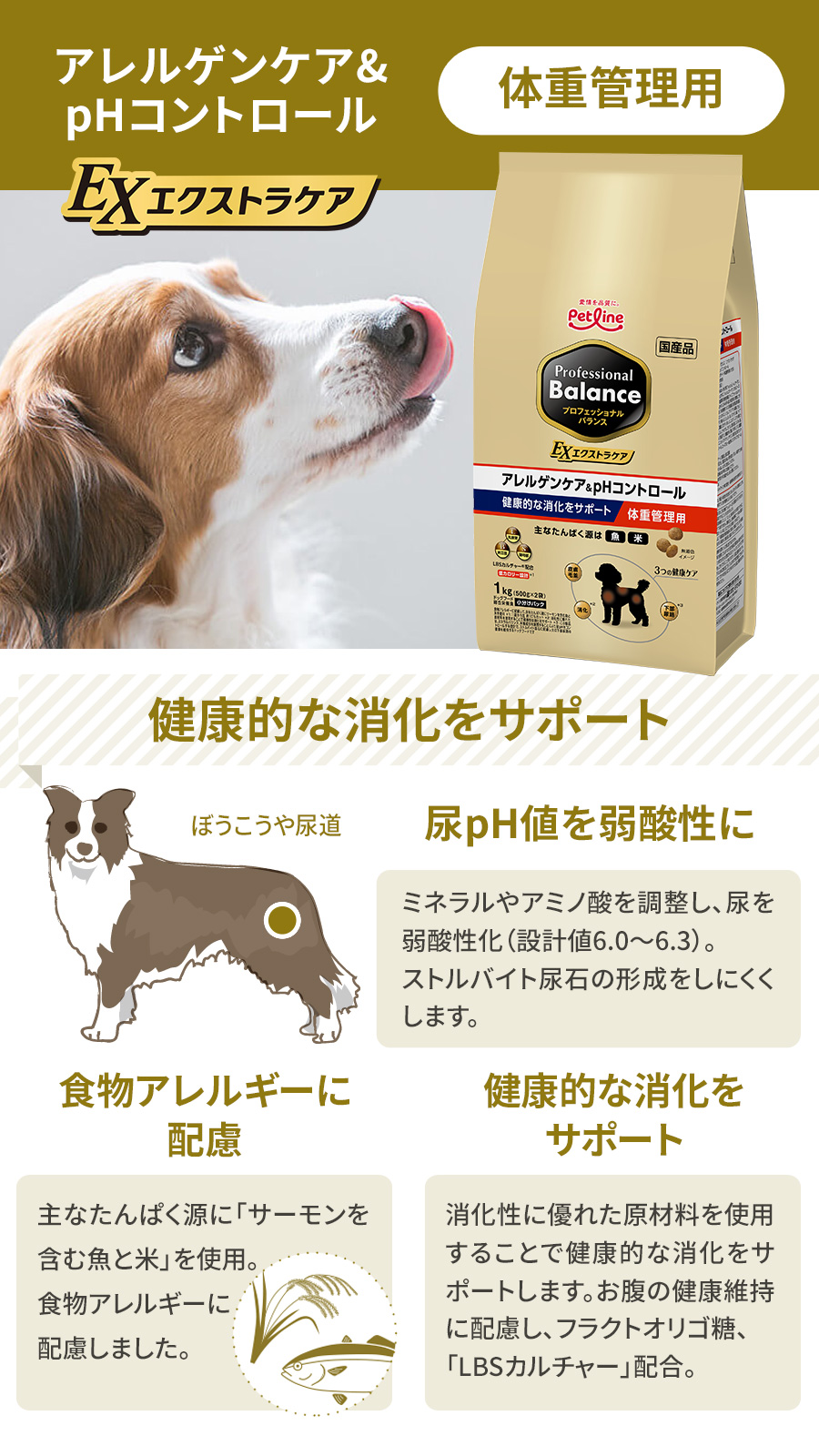 プロフェッショナルバランスエクストラケア　アレルゲンケア＆pHコントロール　健康的な消化をサポート体重管理用