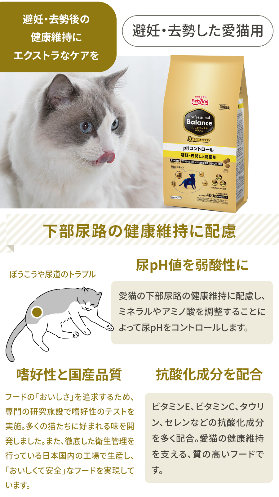プロフェッショナルバランス　pHコントロール＆エクストラケア　避妊・去勢した愛猫用