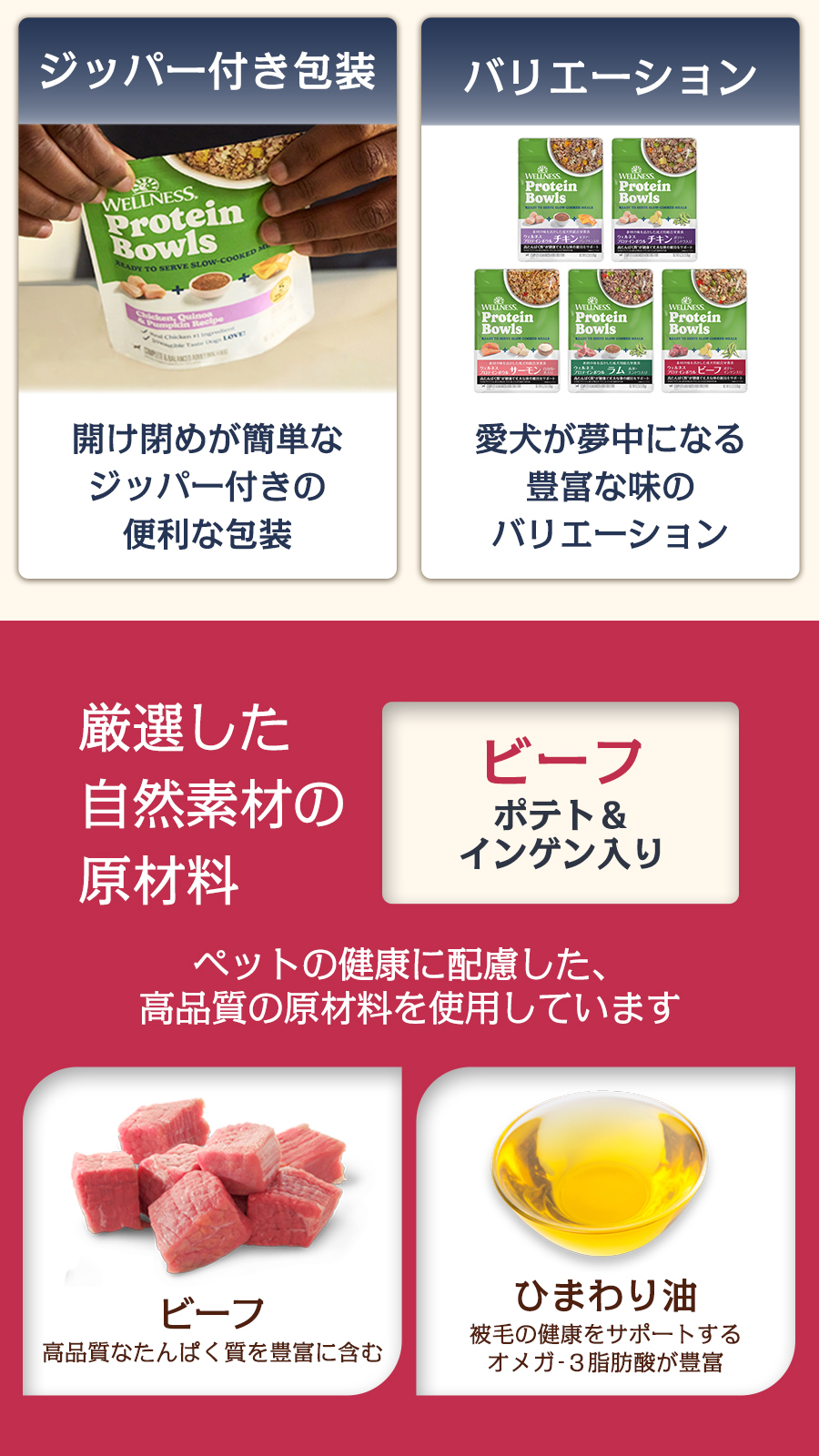 ウェルネス プロテインボウル ビーフ ポテト・インゲン入り