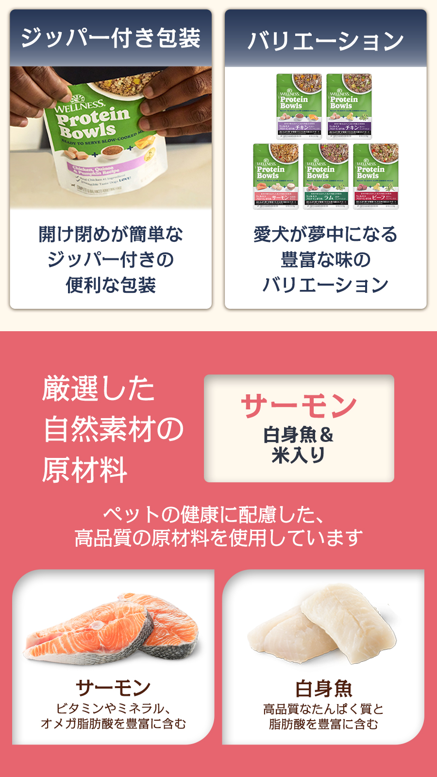 ウェルネス プロテインボウル サーモン 白身魚・米入り