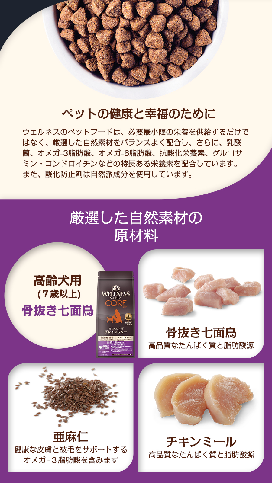 高たんぱく質・穀物不使用 高齢犬用 (７歳以上) 骨抜き七面鳥